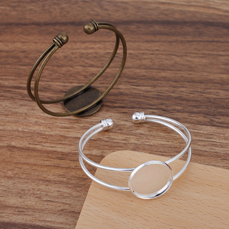 5pcs Brass platings 20mm 25mm bracelet blanks,Bracelet Settings Bezel Bangle Bracelet Bases