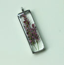 1pcs Handmade Rectangular Resin pressed flower pendant necklace