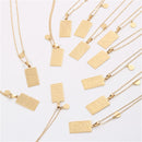 12 constellation necklace, 18k gold, not sensitive, square tag, tarot card stainless steel vacuum electroplating chain all-match non-fading