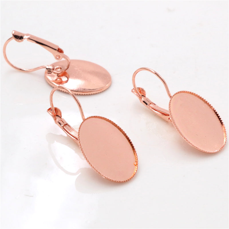 20pcs oval 13x18/ 18x25mm Brass French Earwires Hook With Oval Pad, Earrings Blanks,Earrings Settings Base,Earrings trays