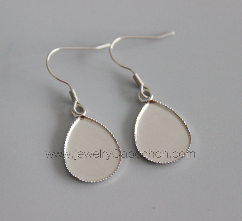 20pcs Stainless Steel 10x14mm/13x18mm/ 18x25mm Teardrop Bezel Settings Earring Blanks Earrings Base