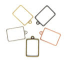 1pcs Handmade pressed flower pendant jewelry Rectangle 21x34mm