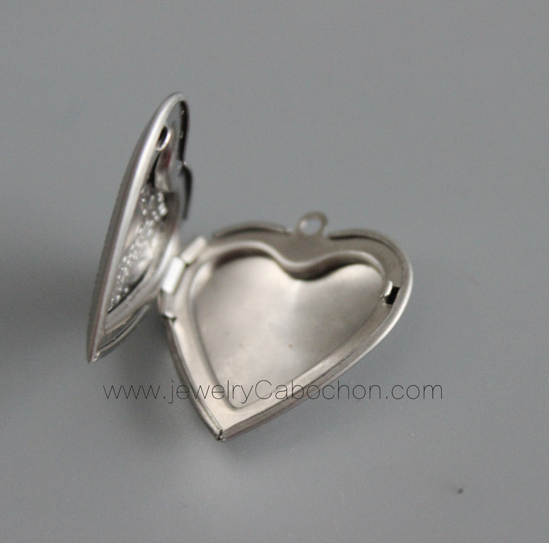 10pcs stainless steel Heart shaped Locket Charm Pendant Locket