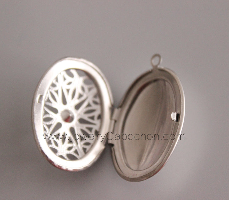 10pcs stainless steel oval Heart shaped Locket Charm Pendant Locket