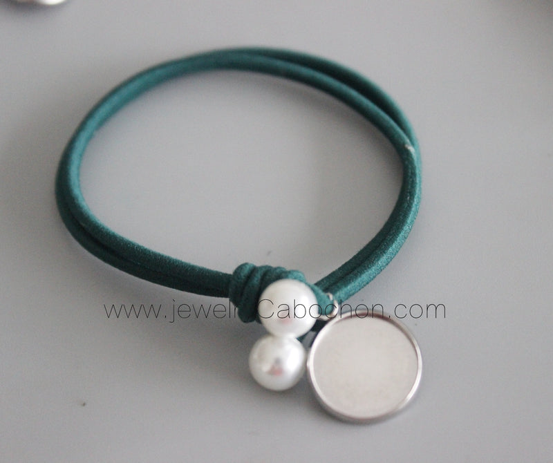 10 sets tie hair stainless steel Blank with 10mm / 12mm /14mm / 16mm / 18mm / 20mm / 25mm Hairline Rubber band Base Setting Pins Trays