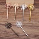 20pcs Bobby Pins Leaves Flower Filigree Pad, Flower Hair Findings, Hair Accessories