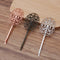 20pcs Bobby Pins Flower Filigree Pad, Brass Jewelry Vintage Flower Hairpins, Flower Hair Findings, Hair Accessories