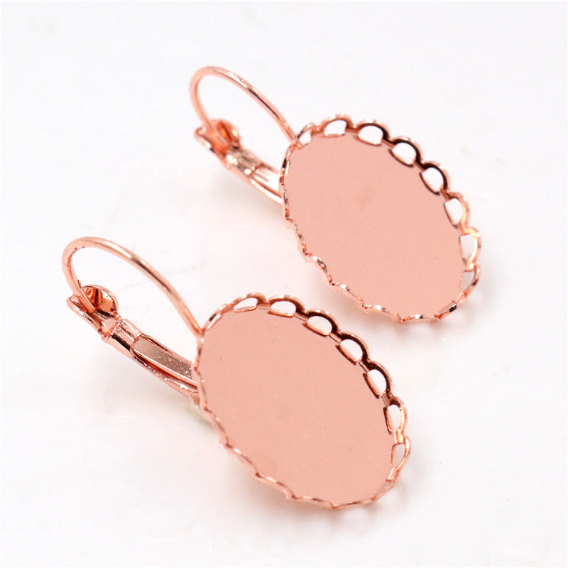 20pcs oval 13x18/ 18x25mm Brass French Earwires Hook With Oval Pad, Earrings Blanks,Earrings Settings Base,Earrings trays