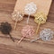 20pcs Bobby Pins Flower Filigree Pad, Brass Jewelry Vintage Flower Hairpins, Flower Hair Findings, Hair Accessories