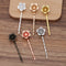 20pcs Bobby Pins Flower Filigree Pad, Brass Jewelry Vintage Flower Hairpins, Flower Hair Findings, Hair Accessories