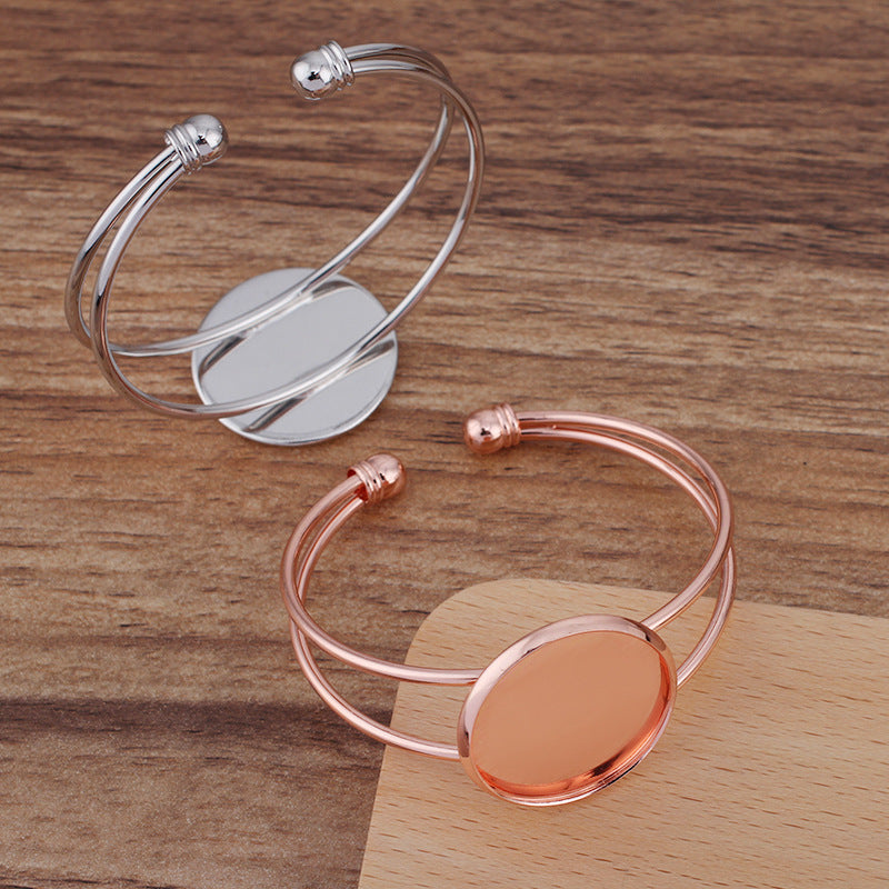 5pcs Brass platings 20mm 25mm bracelet blanks,Bracelet Settings Bezel Bangle Bracelet Bases