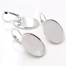 20pcs oval 10x14/13x18/ 18x25mm Brass French Earwires Hook With Oval Pad, Earrings Blanks,Earrings Settings Base,Earrings trays