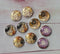 Handmade Round Photo Glass Cabachon illustration plant flower A101
