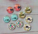 Handmade Round Photo Glass Cabachon animal bird  A107