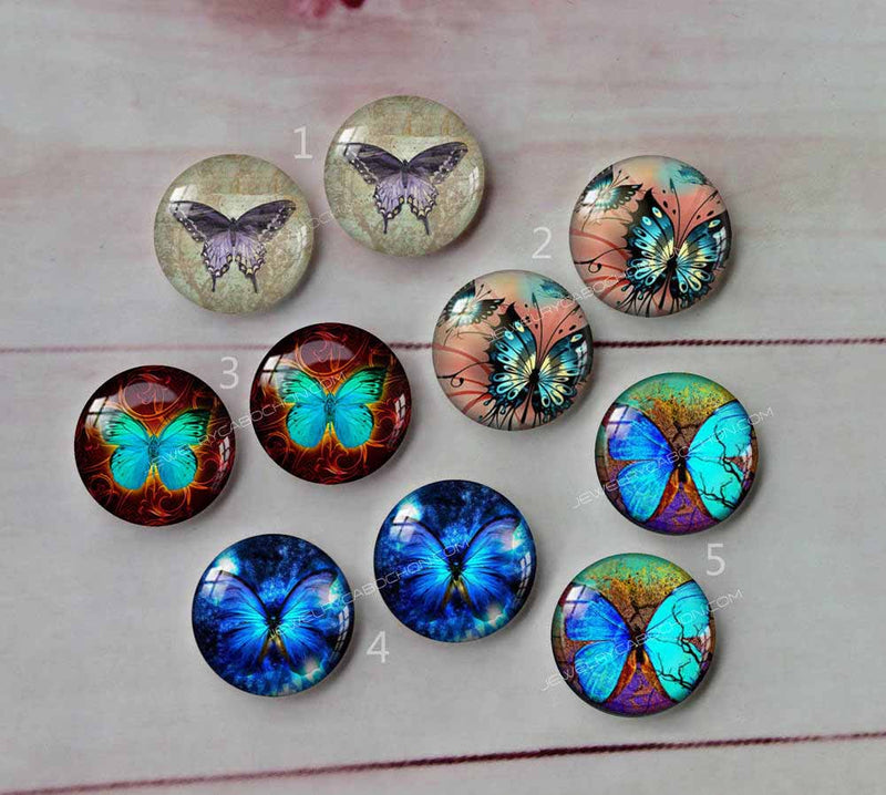 Handmade Round Photo Glass Cabachon animal butterfly A108