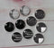 Handmade Round Photo Glass Cabachon Stripes geometric A10