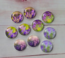 Handmade Round Photo Glass Cabachon plant flower A143