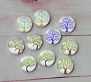 Handmade Round Photo Glass Cabachon illustration plant Big tree A148