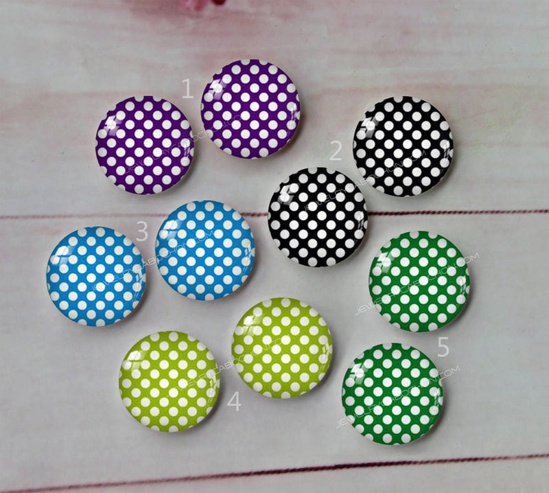 Handmade Round Photo Glass Cabachon Wave point A167