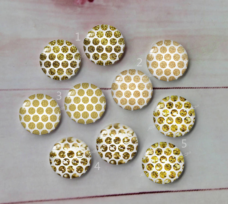 Handmade Round Photo Glass Cabachon Wave point A172