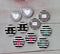 Handmade Round Photo Glass Cabachon geometric stripe A179