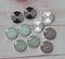 Handmade Round Photo Glass Cabachon geometric line stripe A189
