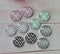 Handmade Round Photo Glass Cabachon geometric line stripe A190