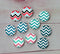 Handmade Round Photo Glass Cabachon geometric line stripe A191