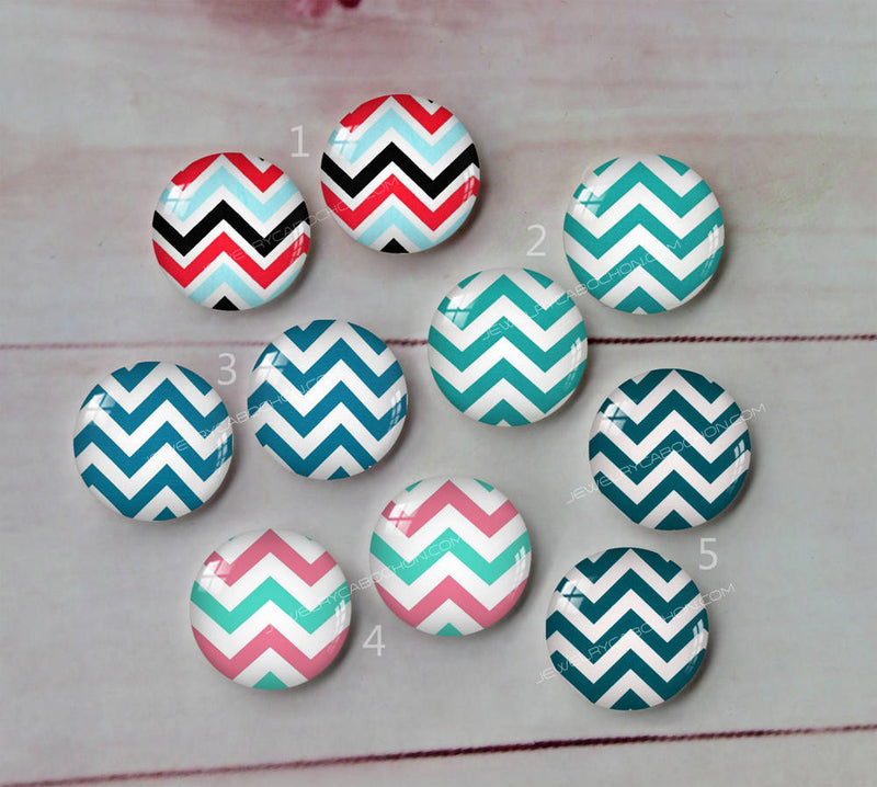 Handmade Round Photo Glass Cabachon geometric line stripe A191