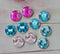 Handmade Round Photo Glass Cabachon geometric A201