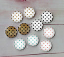 Handmade Round Photo Glass Cabachon Wave point A20