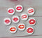 Handmade Round Photo Glass Cabachon Stick figure Lip print A215