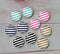 Handmade Round Photo Glass Cabachon geometric stripe A21