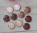 Handmade Round Photo Glass Cabachon Glitter A226