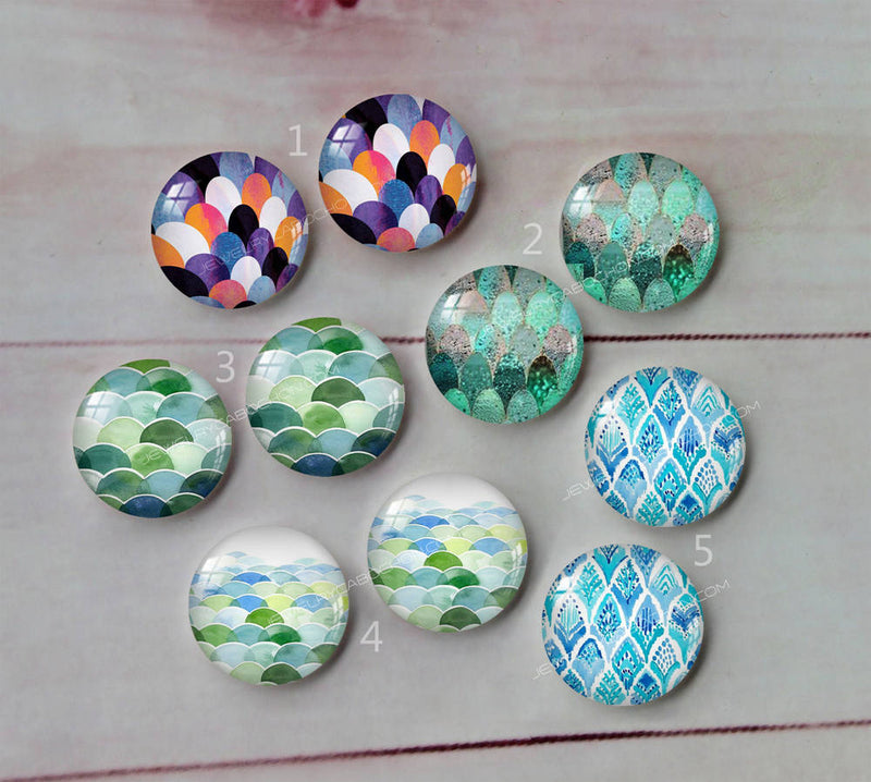 Handmade Round Photo Glass Cabachon geometric Wood grain A328