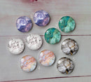 Handmade Round Photo Glass Cabachon  veins A46