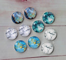 Handmade Round Photo Glass Cabachon Texture A47