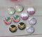 Handmade Round Photo Glass Cabachon geometric stripe A48