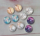 Handmade Round Photo Glass Cabachon geometric A50