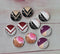 Handmade Round Photo Glass Cabachon geometric stripe A51