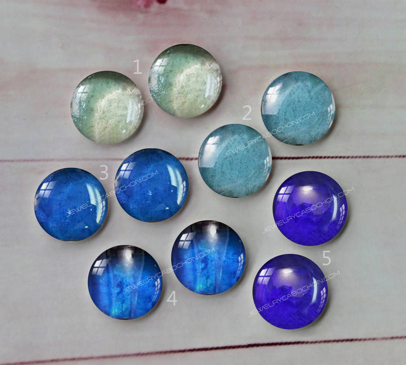 Handmade Round Photo Glass Cabachon  A55