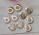 Handmade Round Photo Glass Cabachon Wood grain annual ring A57