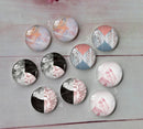 Handmade Round Photo Glass Cabachon geometric Texture A61