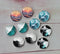 Handmade Round Photo Glass Cabachon spindrift Ocean waves A63