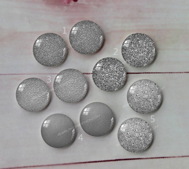Handmade Round Photo Glass Cabachon powder flash A67