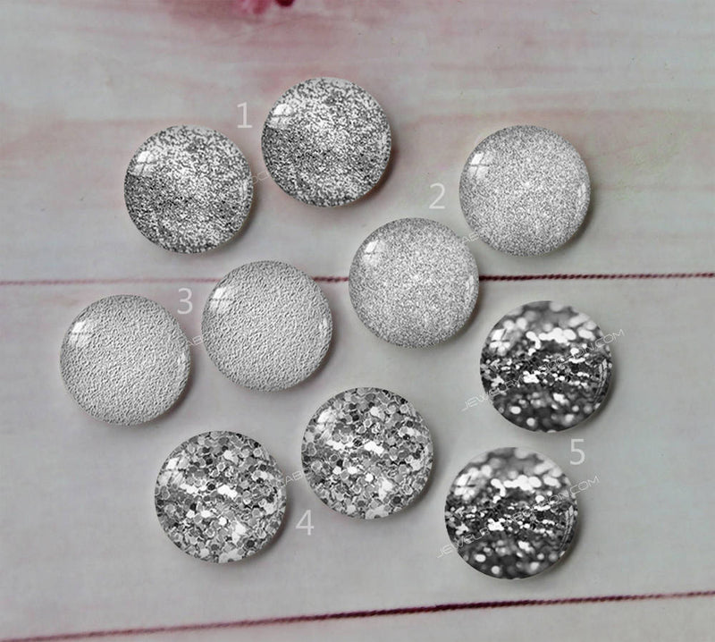 Handmade Round Photo Glass Cabachon powder flash A69