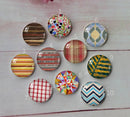 Handmade Round Photo Glass Cabochon geometric A702