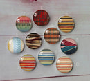 Handmade Round Photo Glass Cabochon geometric A707