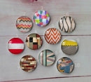 Handmade Round Photo Glass Cabochon geometric A708