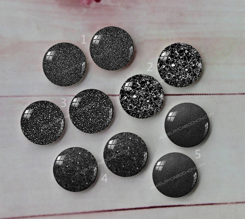 Handmade Round Photo Glass Cabachon powder flash A70